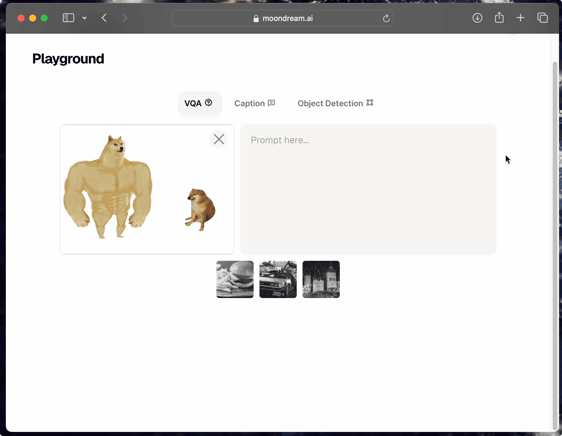 Moondream launches playground.
